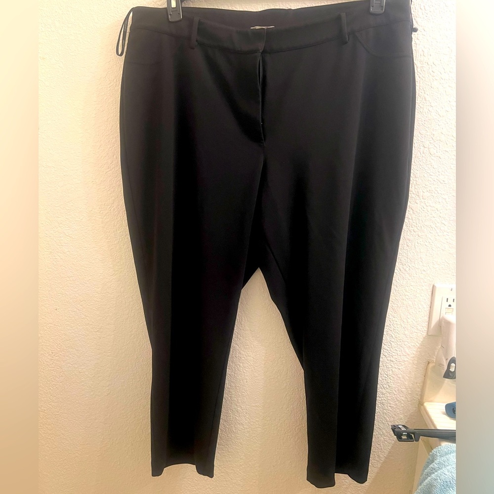 Calvin Klein black rayon/poly black pants size 22w EUC